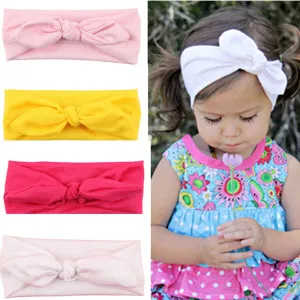 2016 New Hot Fashion Baby Girl Headbands Cute Rabbit Ears Bow Hair Bands Baby Cloth Headband Bowknot Headwear Free shipping