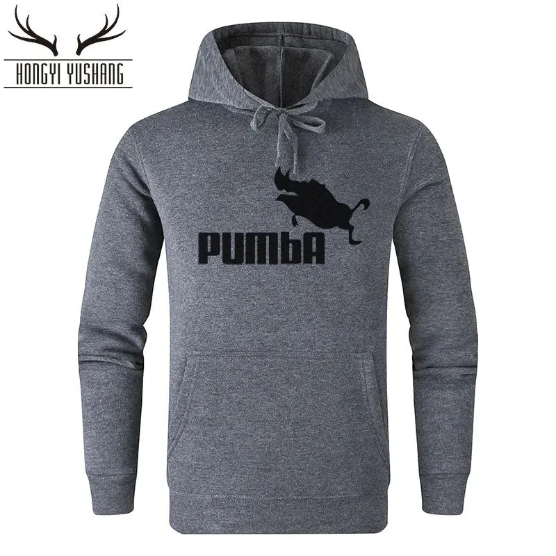 2024 Autumn/Winter Men's New Pumba Sports Print Hoodie Set Men's Fleece Sweater Casual Designer Sportswear Casual Pullover w13