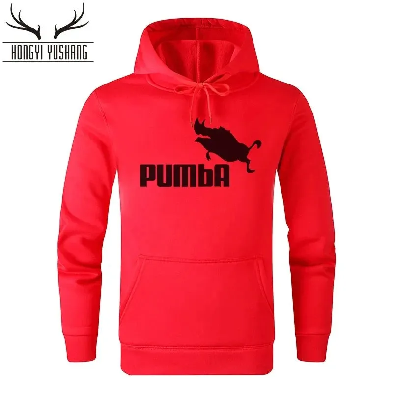 2024 Autumn/Winter Men's New Pumba Sports Print Hoodie Set Men's Fleece Sweater Casual Designer Sportswear Casual Pullover w13