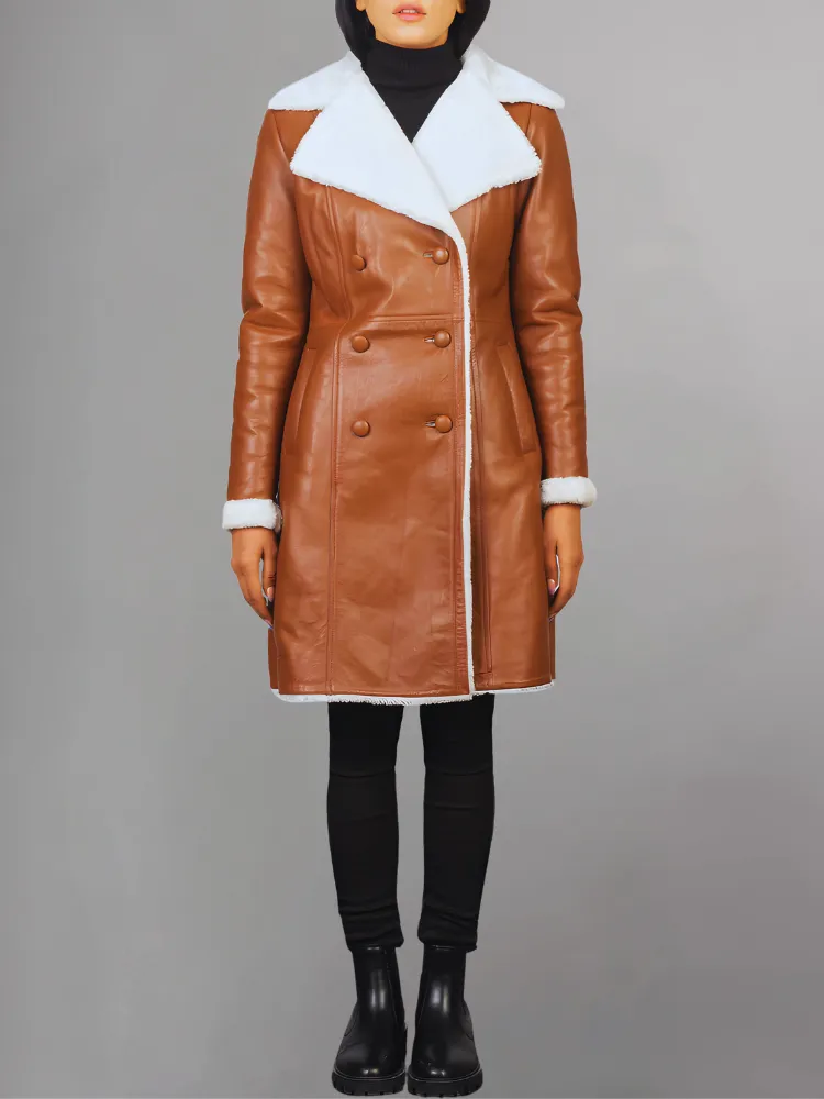 Amie Double Breasted Shearling Coat