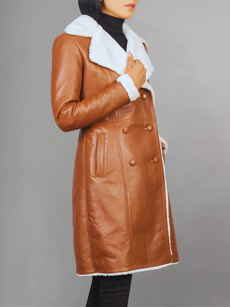 Amie Double Breasted Shearling Coat