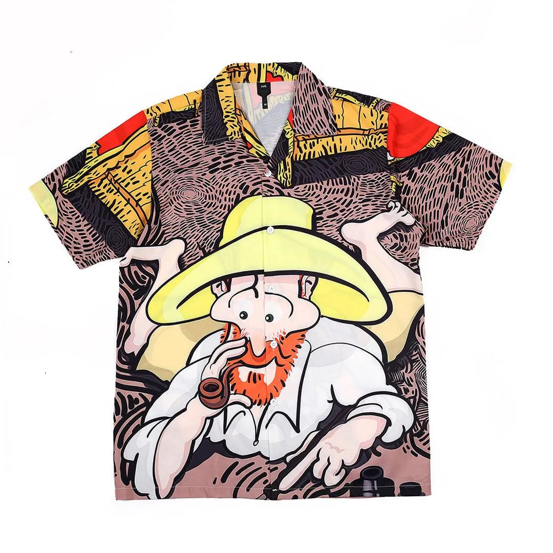 Animated Designed Classic Aloha Multi-Coloured Shirt