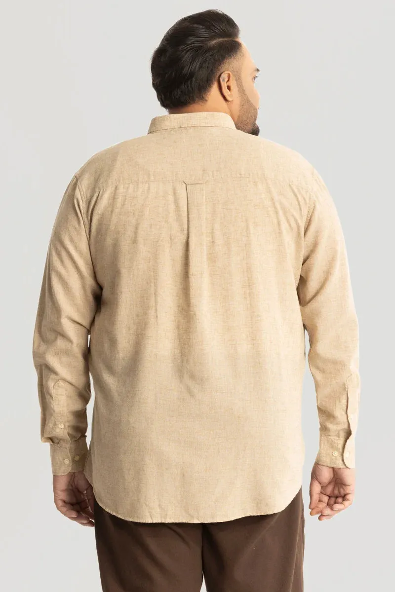 Beige Linen Blend Shirt