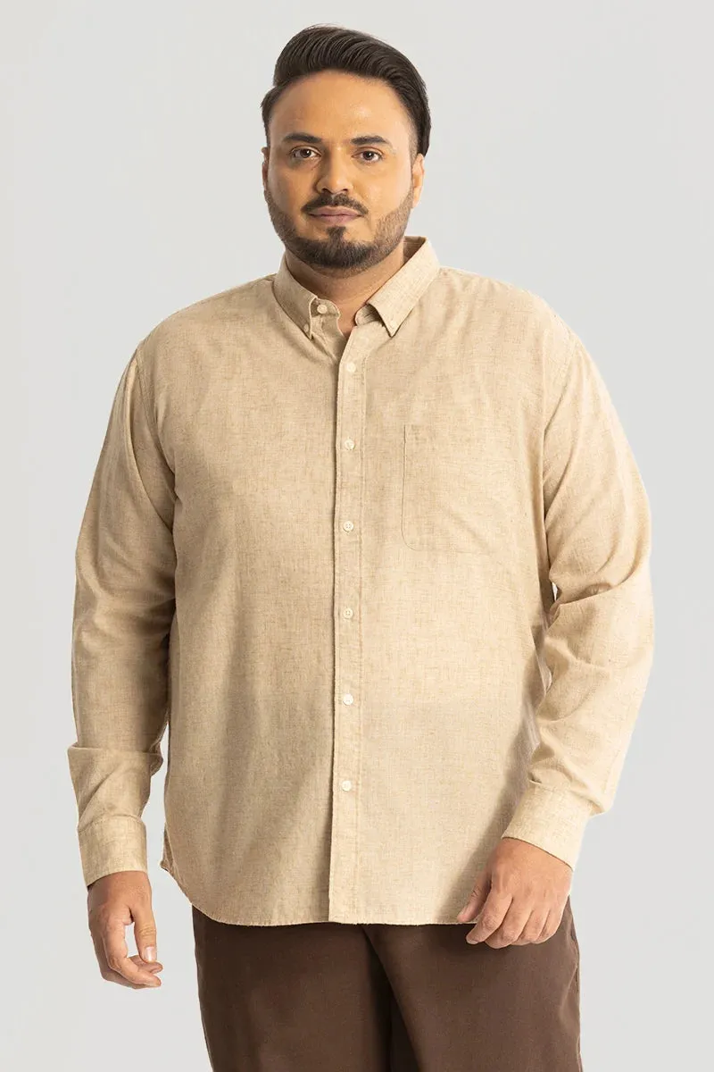 Beige Linen Blend Shirt