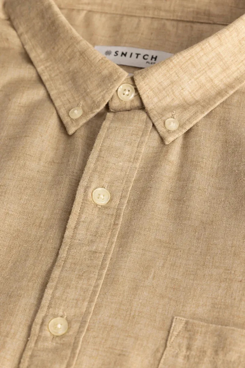 Beige Linen Blend Shirt