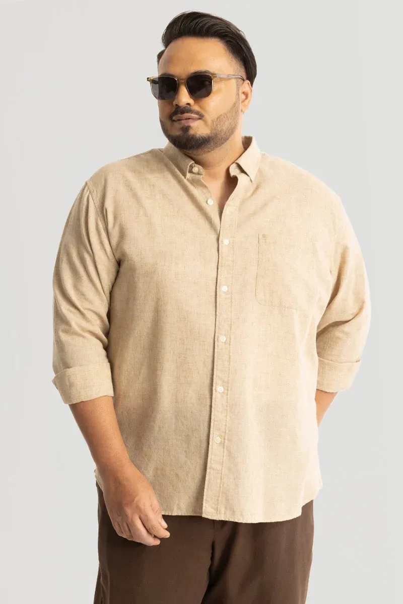 Beige Linen Blend Shirt