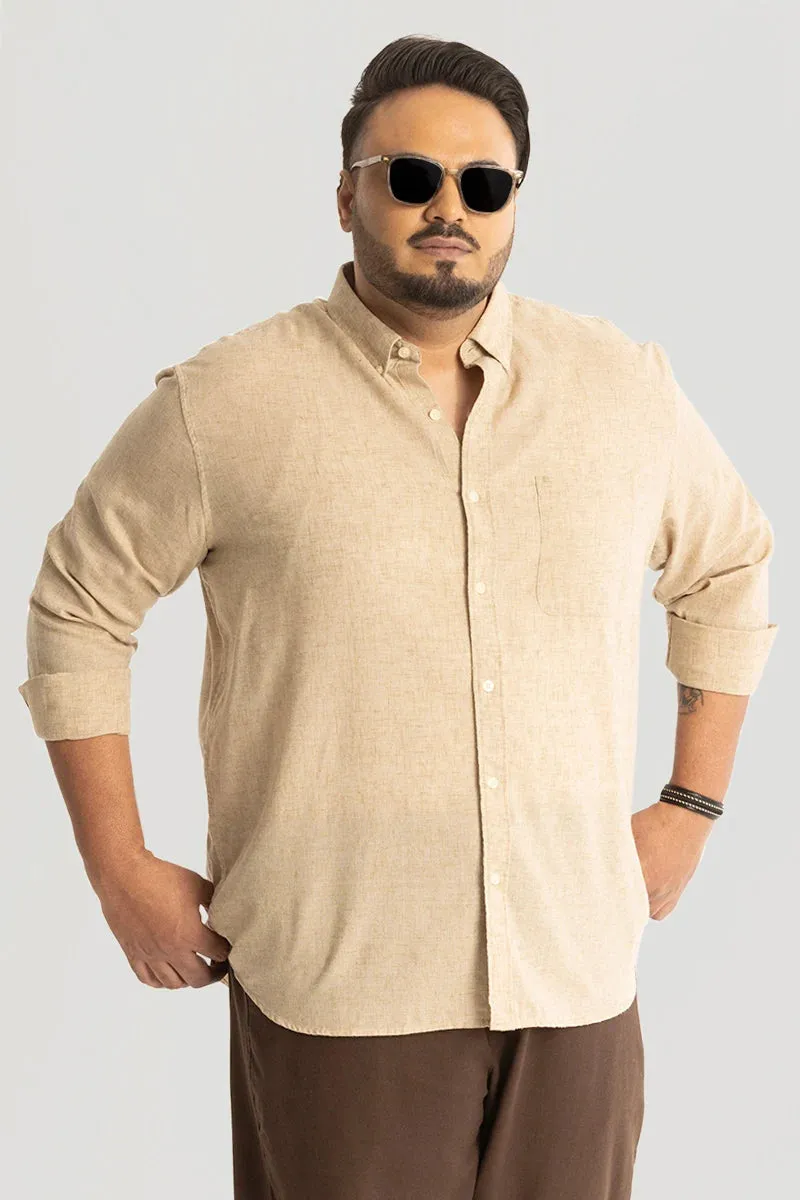 Beige Linen Blend Shirt