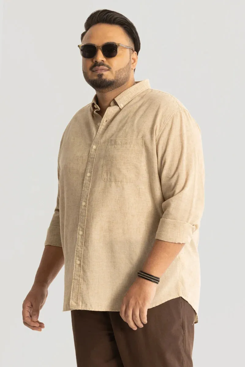 Beige Linen Blend Shirt