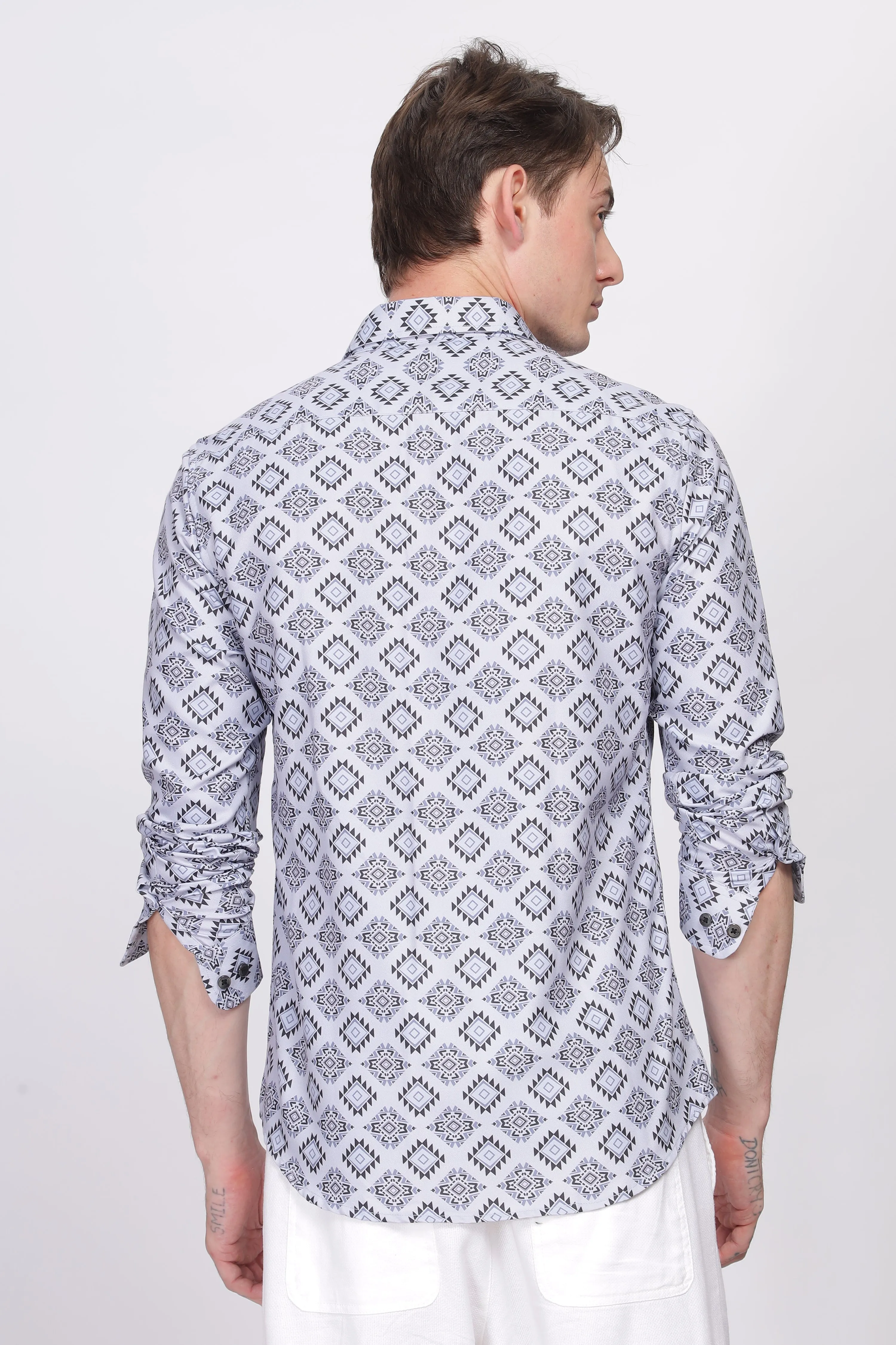 Bloom Diamond Grey Printed Shirt