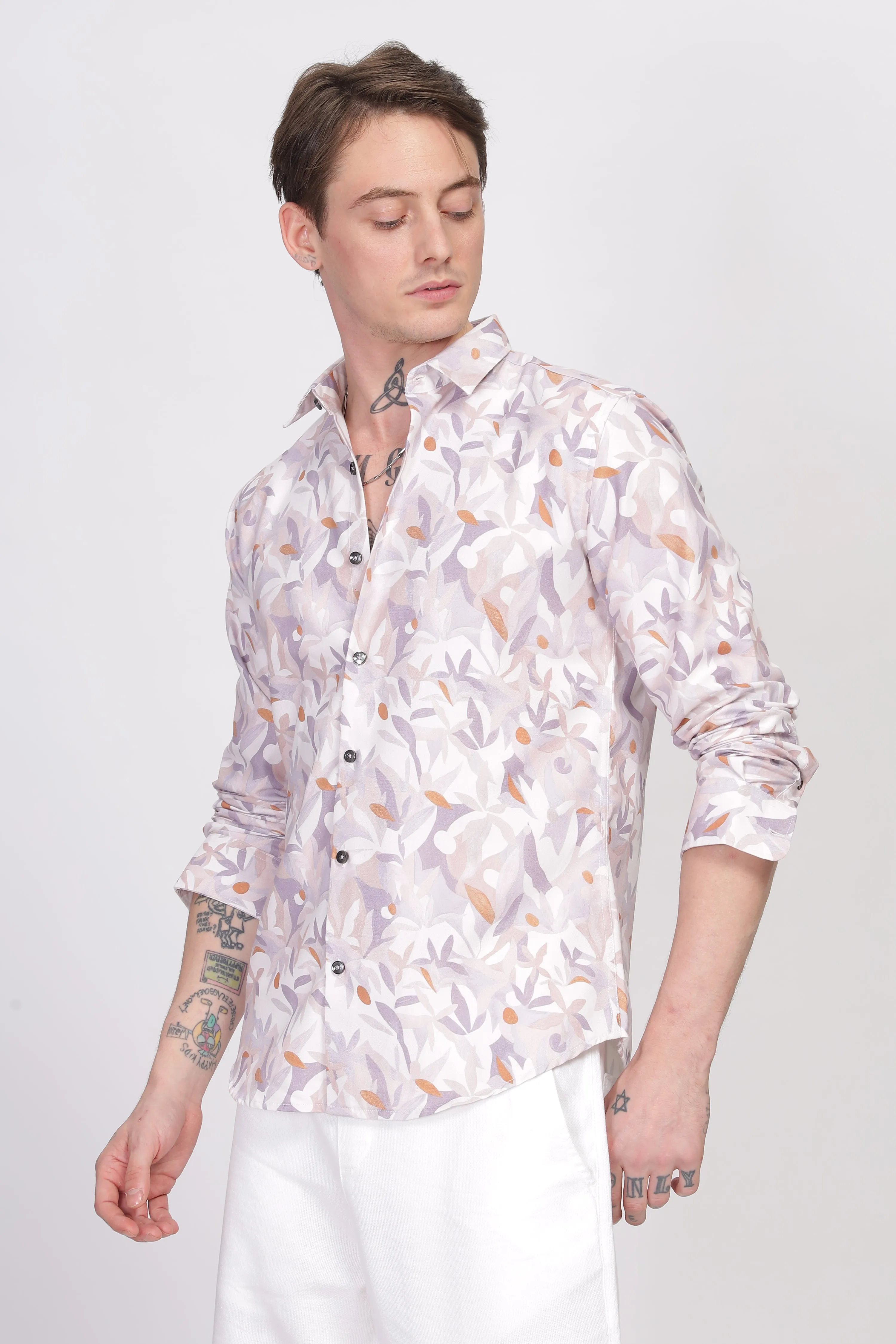 Bloom Floral Lite Lavender Printed Shirt