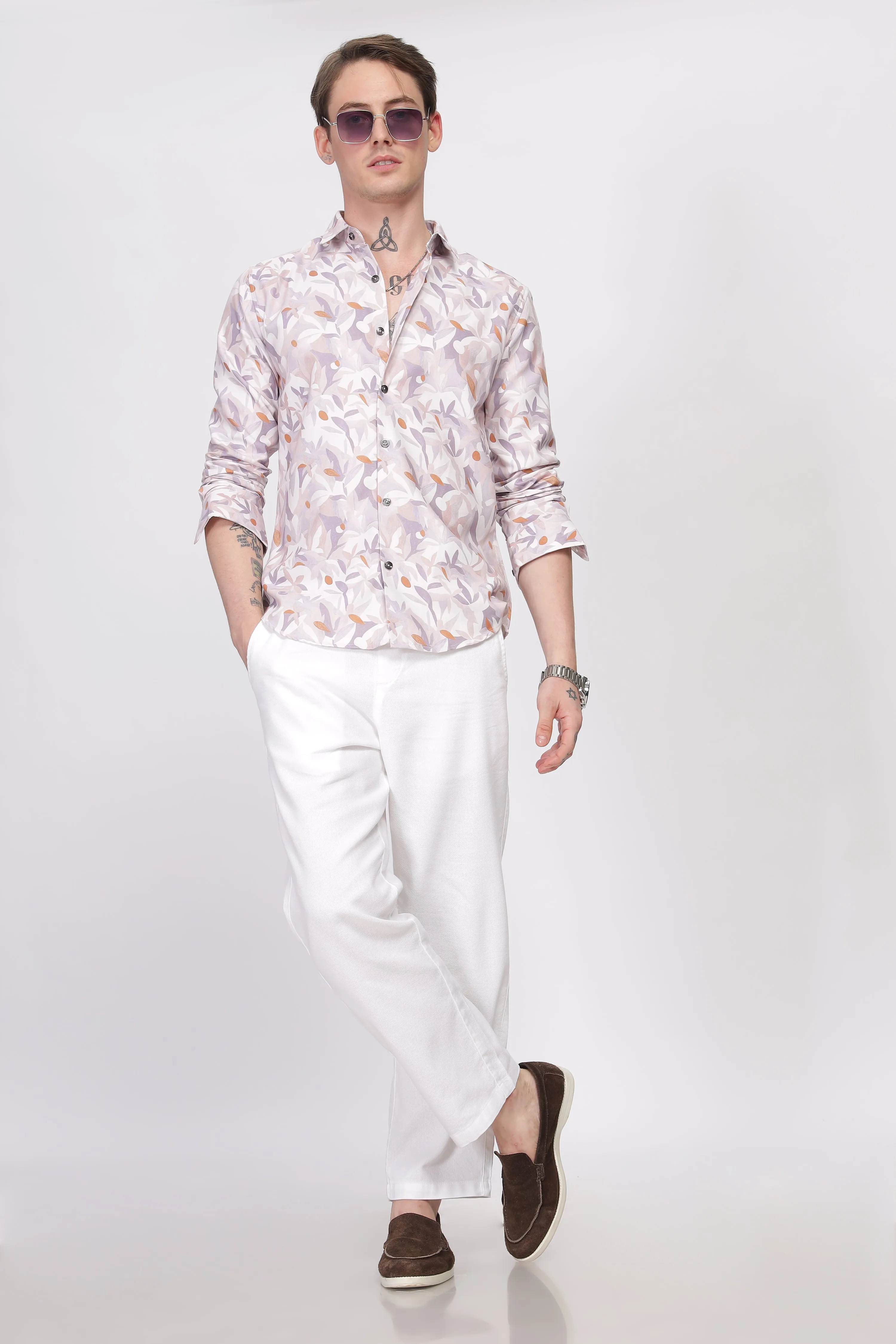 Bloom Floral Lite Lavender Printed Shirt