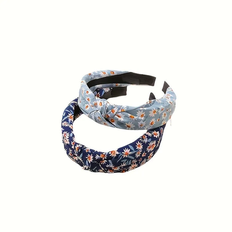 Boho Headwear Retro Floral Print Headbands for Women  Girls