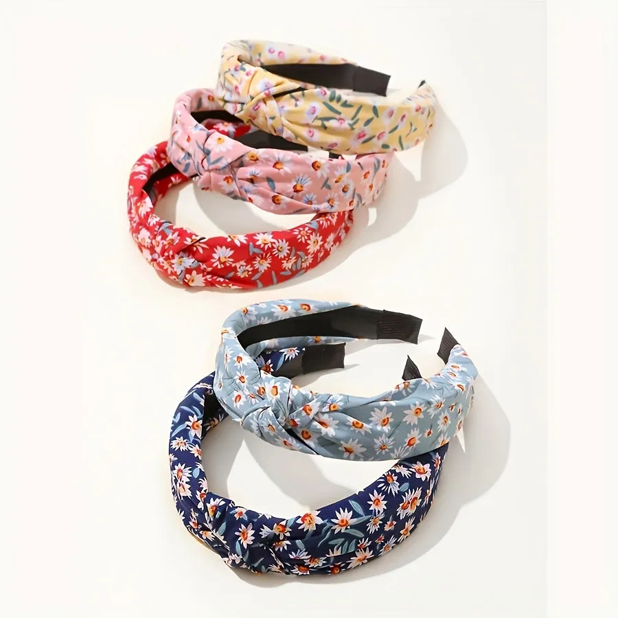 Boho Headwear Retro Floral Print Headbands for Women  Girls