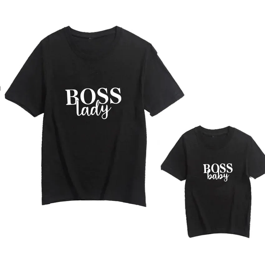 Boss Lady & Boss Baby Matching Family Outfits - Mother Daughter Cotton Shirts