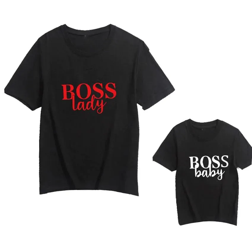 Boss Lady & Boss Baby Matching Family Outfits - Mother Daughter Cotton Shirts