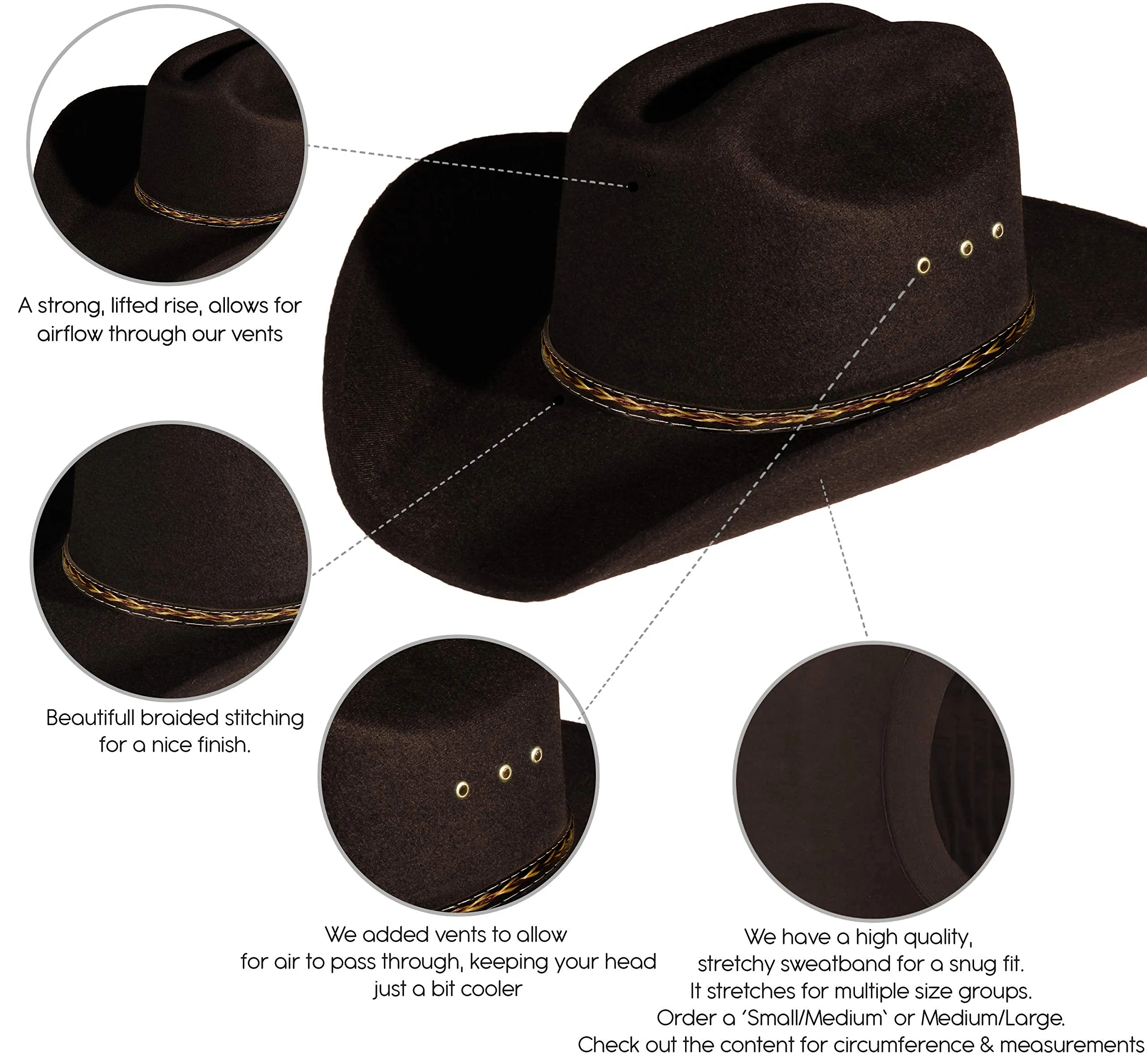 Brown Cub Pinch Style Cowboy Hat