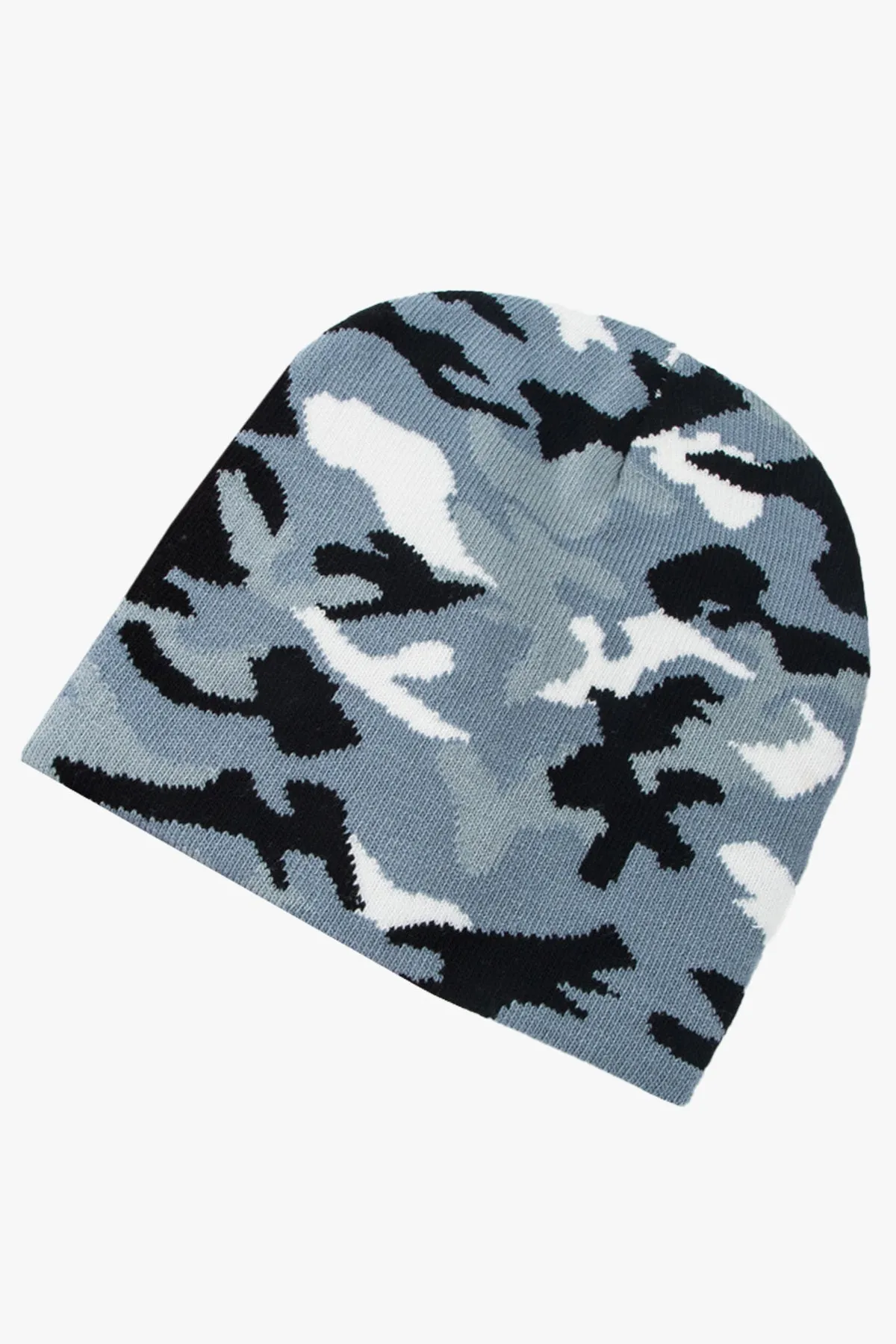 Camouflage Sky Blue Knitted Beanie - W22 - UBH0016