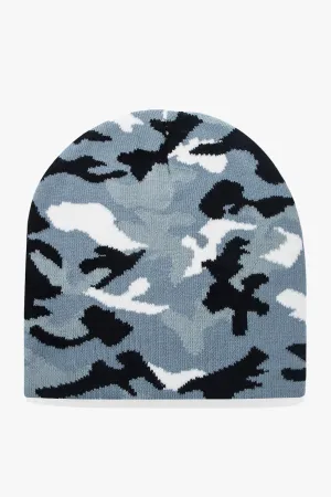 Camouflage Sky Blue Knitted Beanie - W22 - UBH0016