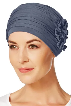 Christine Lotus Turban - Steel Blue