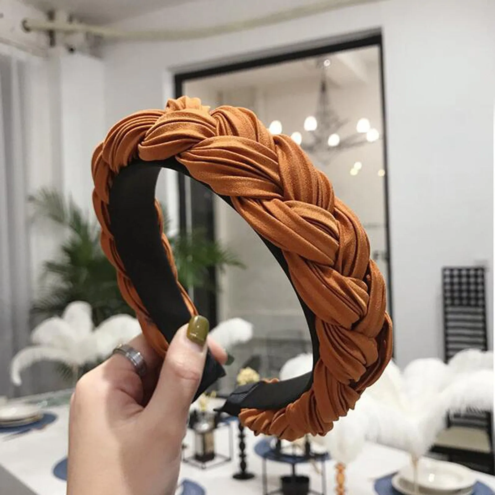 Cross Knot Braid Headband Headwear Wide Side Hair Accessories