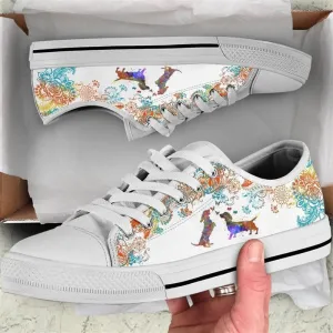 Dachshund Watercolors Low Top Shoes - Low Top Shoes Mens, Women, Dog Printed Shoes, Canvas Shoes For Men, Women