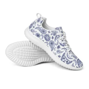 DASH Paisley White Men’s Athletic Shoes Lightweight Breathable Design by IOBI Original Apparel