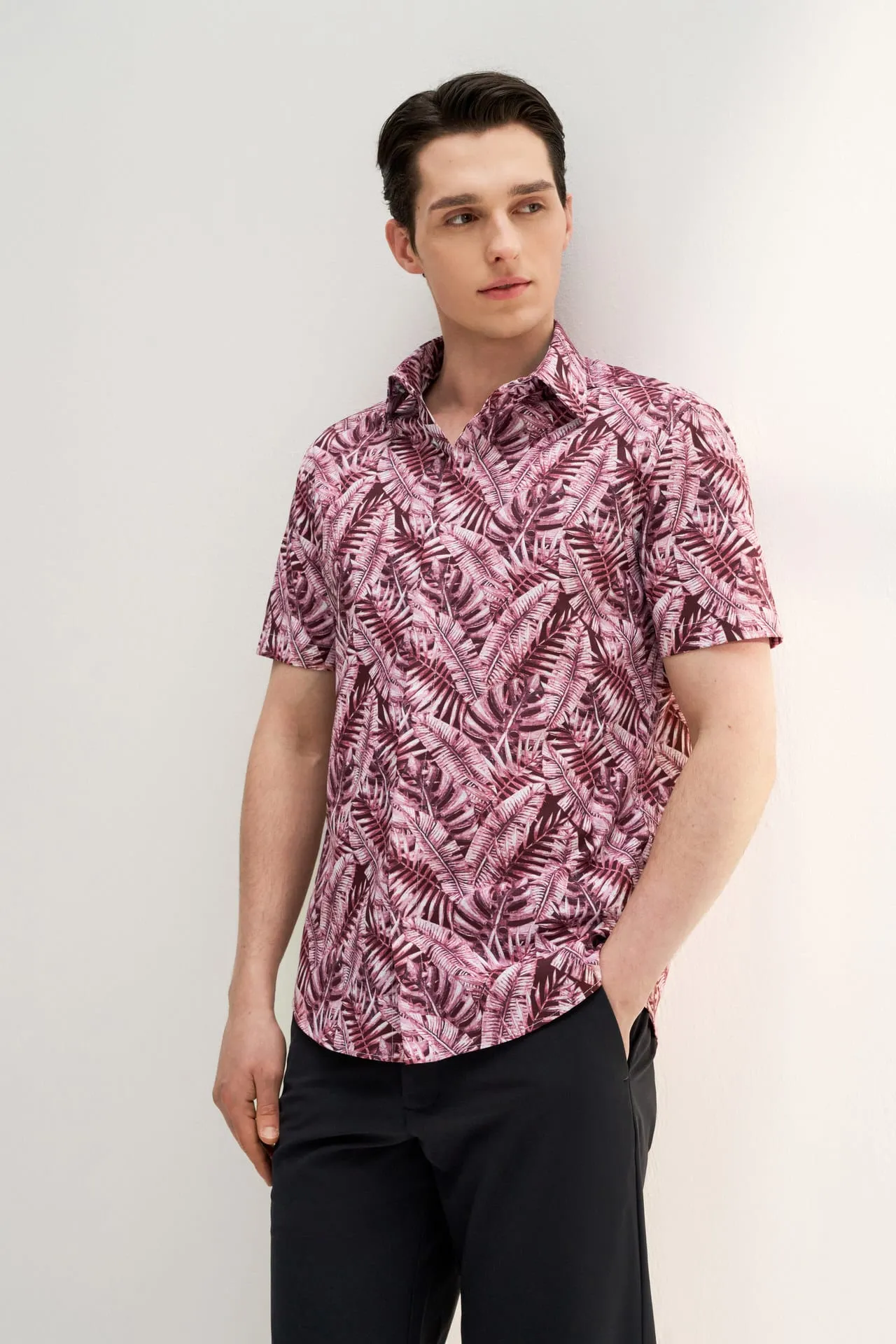 Dry Leaf All Over Print Shirt in Smart Fit