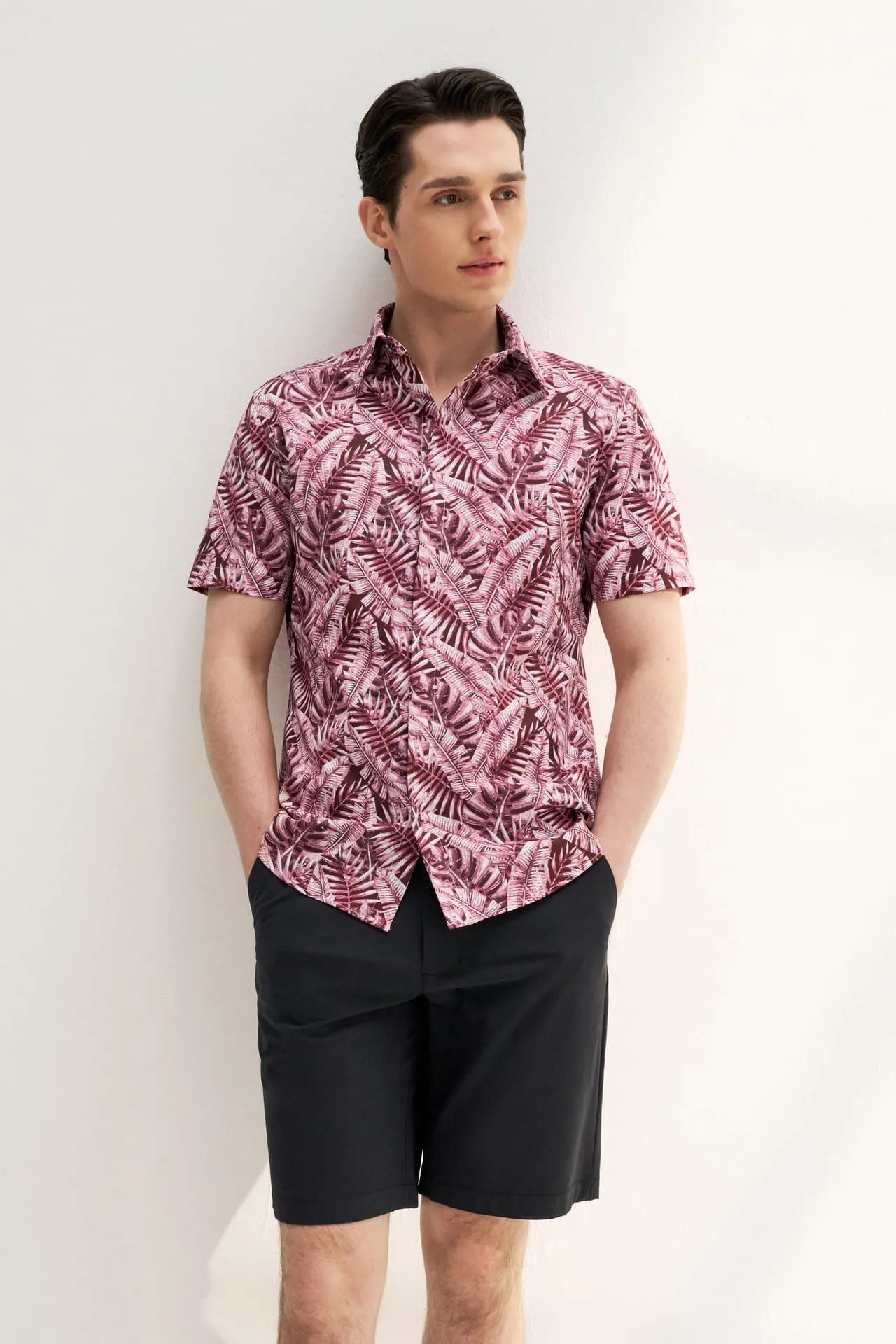 Dry Leaf All Over Print Shirt in Smart Fit