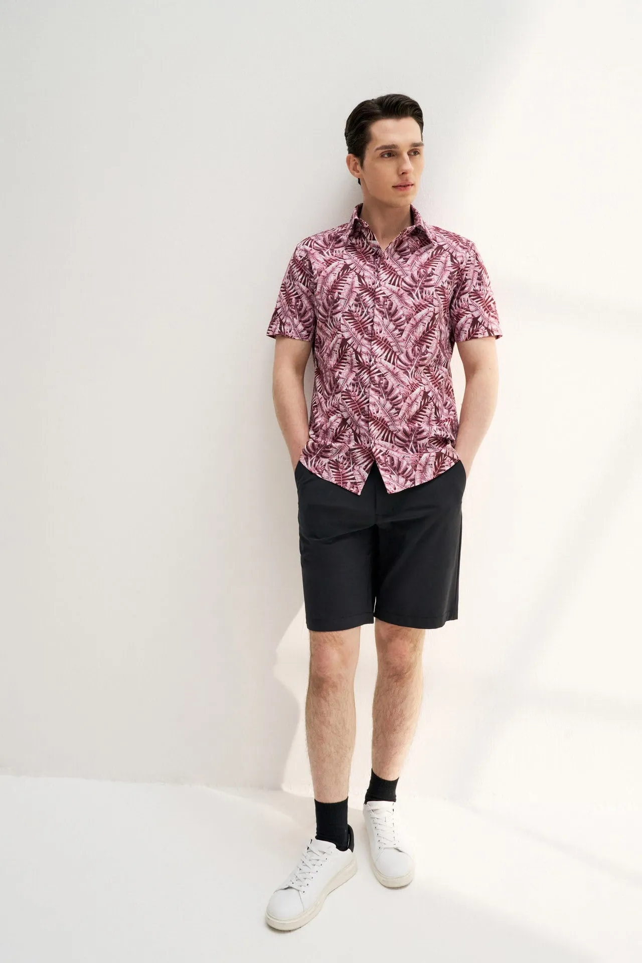 Dry Leaf All Over Print Shirt in Smart Fit