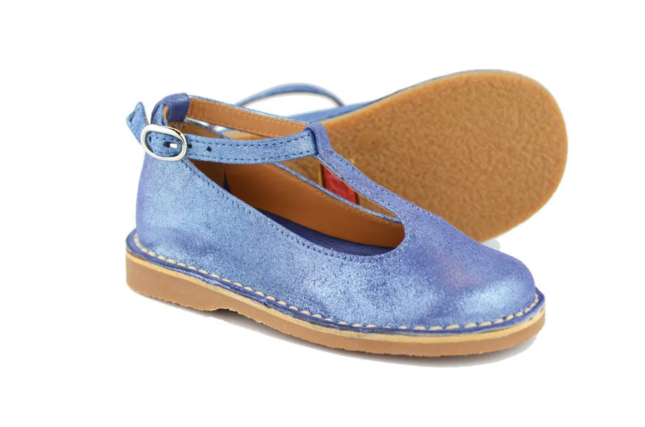 Eli1957 Girls Blue Shimmer T-Bar