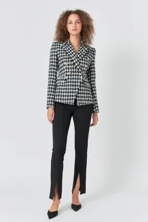 Endless Rose - Premium Checked Tweed Blazer