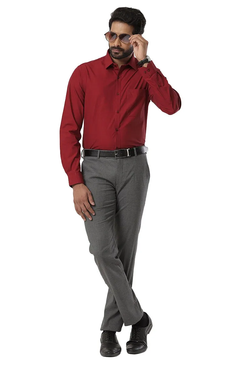 Fila - Maroon Formal Shirts For Men | Ariser