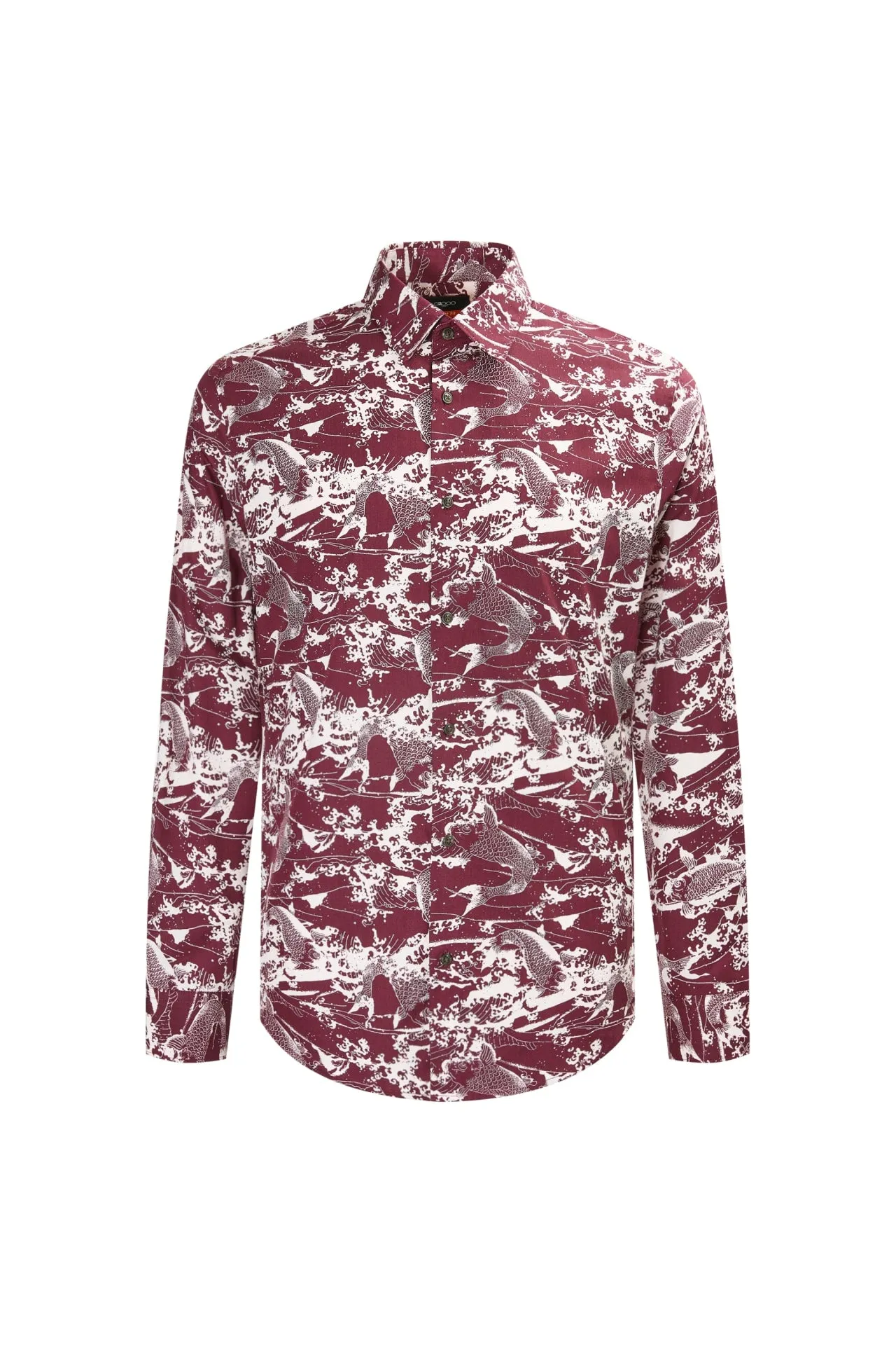 Fish Print Casual Long Sleeve Shirt