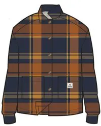 Flint Organic Cotton Overshirt - Rich Navy/Burnt Orange