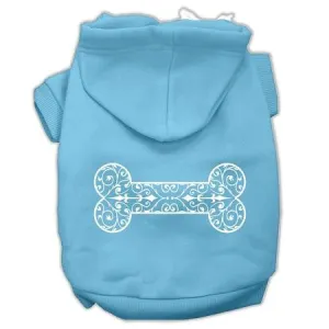 Henna Bone Screen Print Pet Hoodies Baby Blue Size Xs (8)