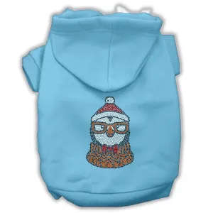 Hipster Penguin Rhinestone Dog Hoodie Baby Blue M (12)