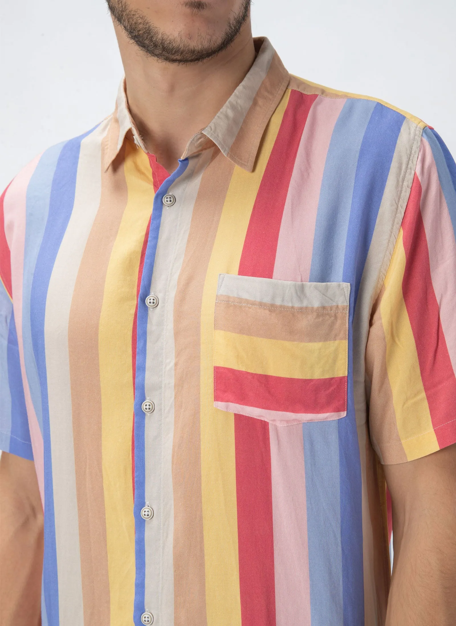 Holiday Short-Sleeve Shirt 70's Stripe - Sale