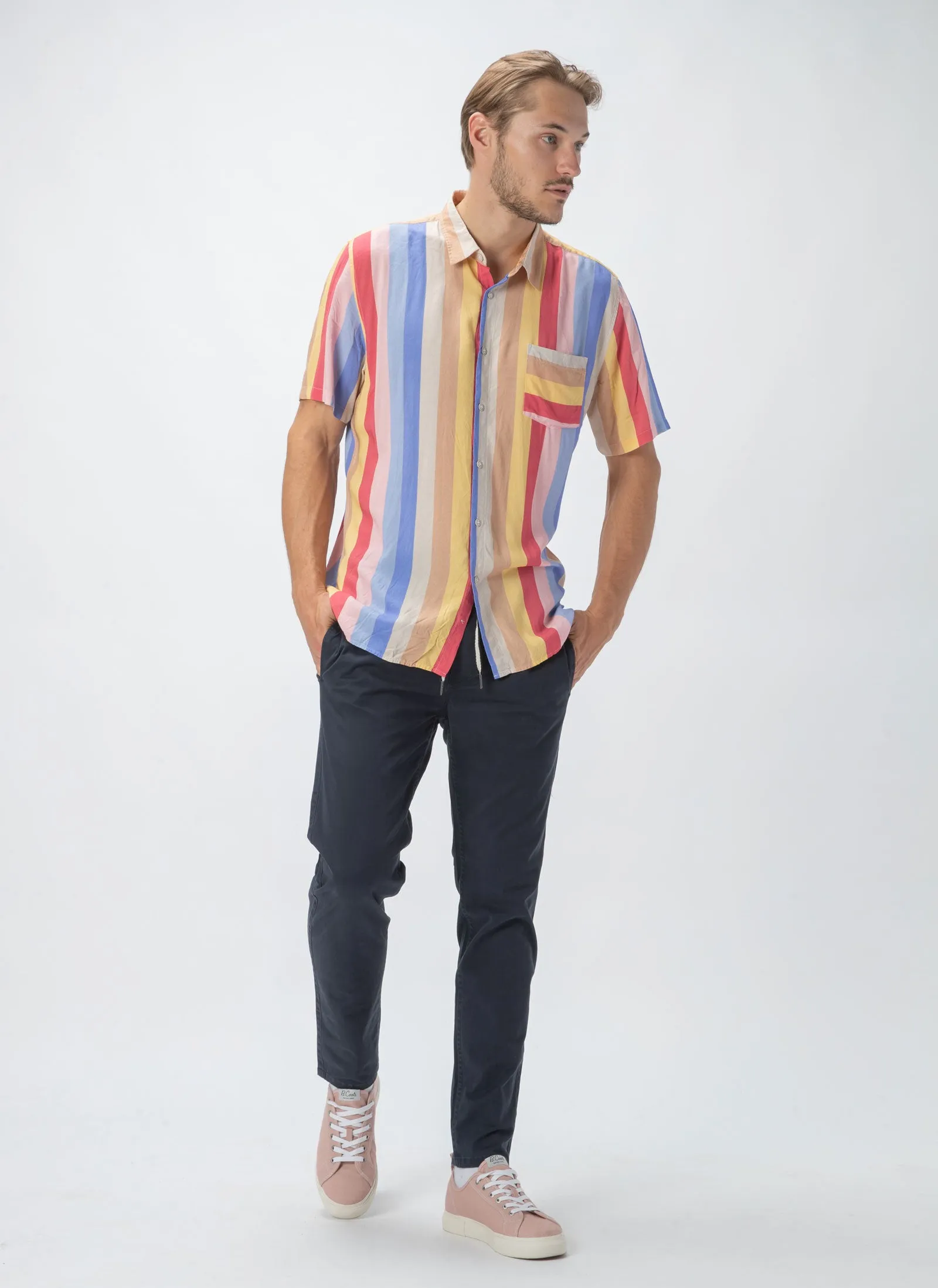 Holiday Short-Sleeve Shirt 70's Stripe - Sale