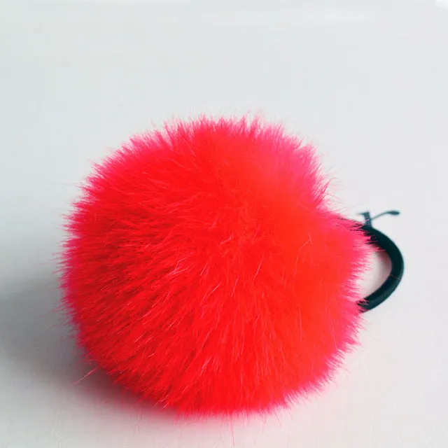 Hot Sale Korean Style Girls Cute Trendy Soft Fake Rabbit Fur Elastic Hair Rope Hair Band  Hair Accessories