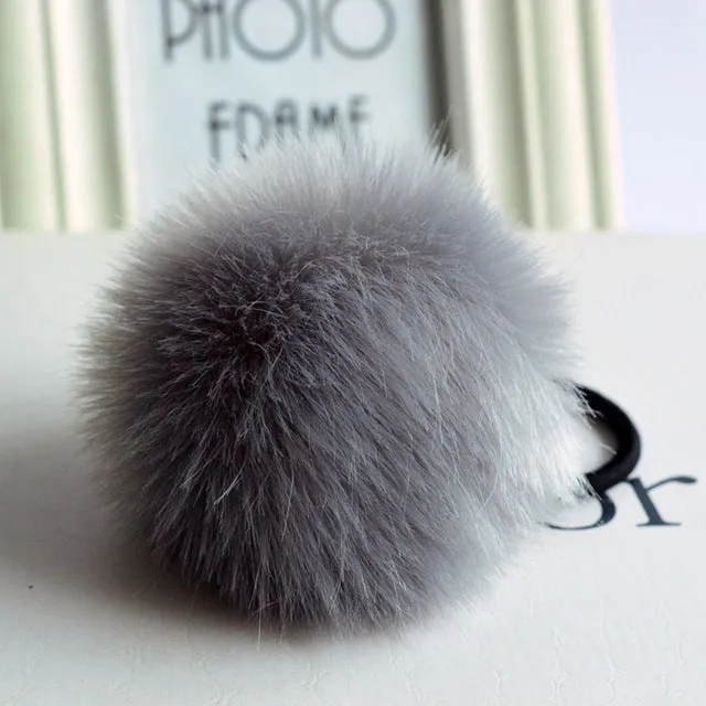 Hot Sale Korean Style Girls Cute Trendy Soft Fake Rabbit Fur Elastic Hair Rope Hair Band  Hair Accessories