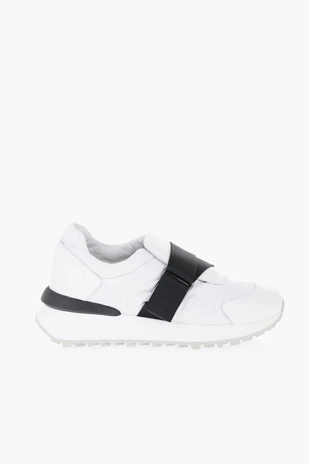 Ixos Leather and Fabric Low Top Sneakers with Touch Strap Closure