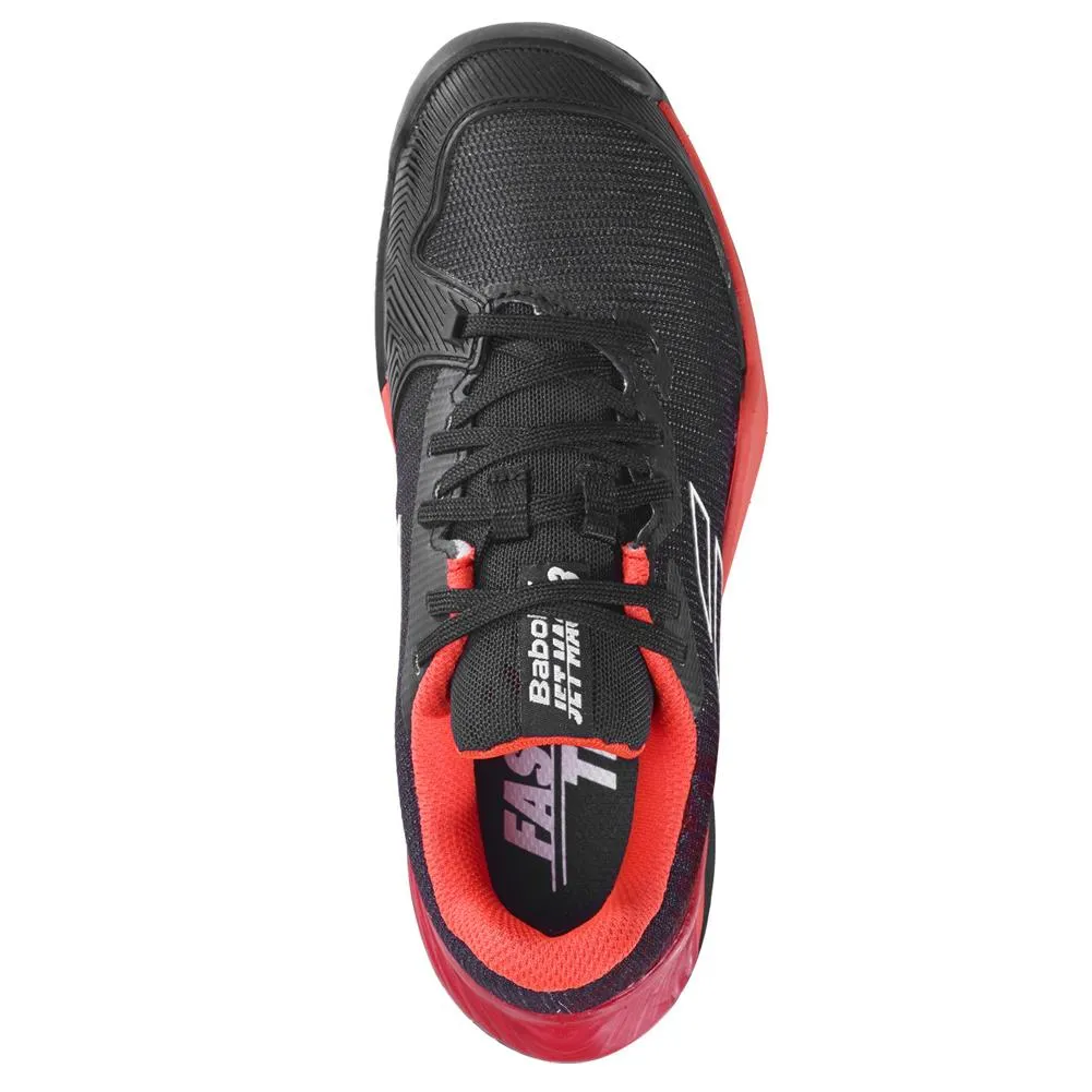 Junior`s Jet Mach 3 All Court Tennis Shoes Black and Poppy Red