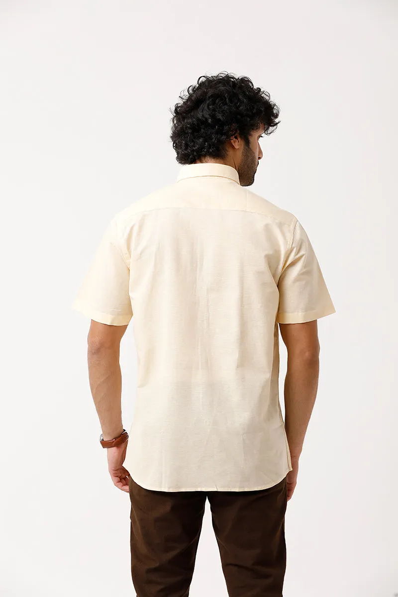 Jute Classic - Cream Yellow Formal Shirt For Men | Ariser