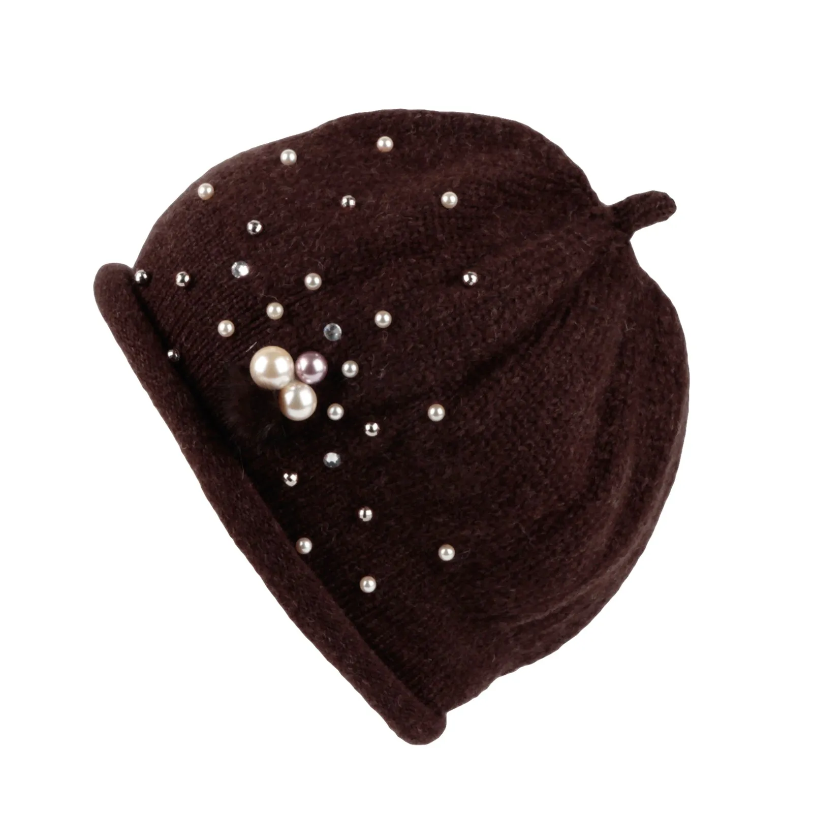 Knit Beanie Slouchy Winter Women Pearl Earflap Hat SL51237