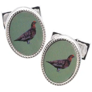 Laksen Enamel Grouse Cufflinks