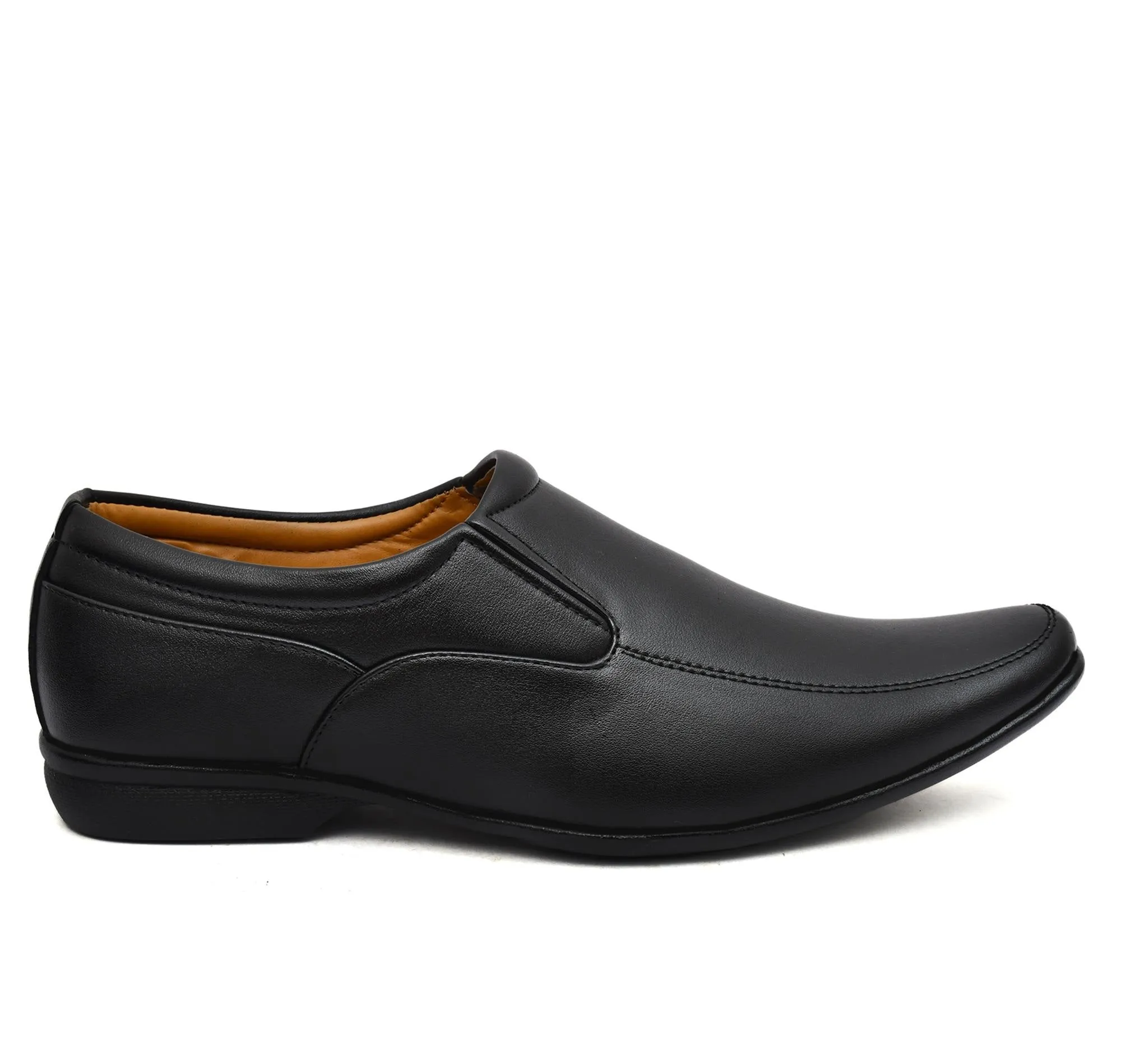 Latest Men's Faux Leather Formal Shoes - Black