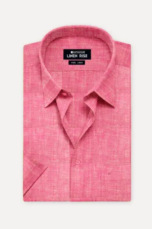 Linen Rise - Blush Red Pink Formal Shirts for Mens | Uathayam