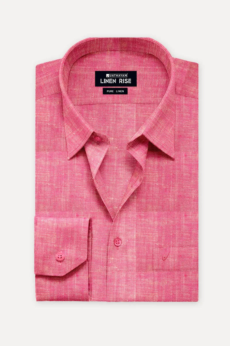 Linen Rise - Blush Red Pink Formal Shirts for Mens | Uathayam