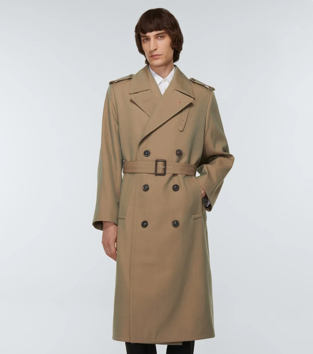 Maison Margiela double-breasted wool trench coat, brown