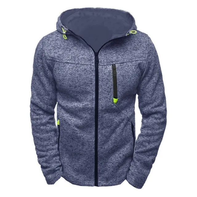 Men's Hoodie Fleece Cardigan Hooded Coat Hoodies Zip Sweatshirt Jacket